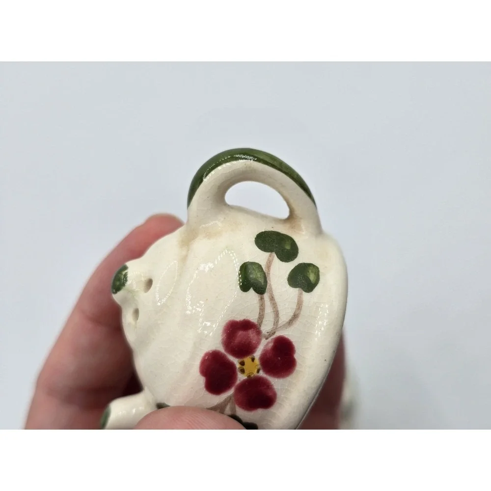 Vintage Tea Pot Coffee Kettle‎ Stove Floral Ceramic Salt and Pepper Shakers